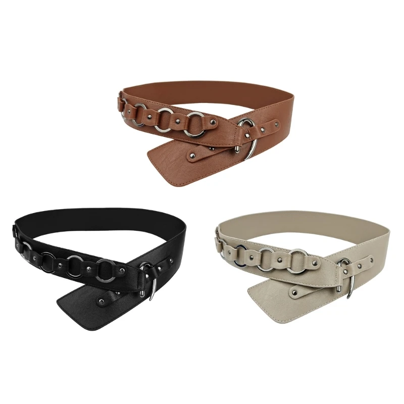 Cool Corset Belt Women Decorative Belt for Sweater Dresses PU Leather Waist Cincher Fashion Waistband for Everyday Use