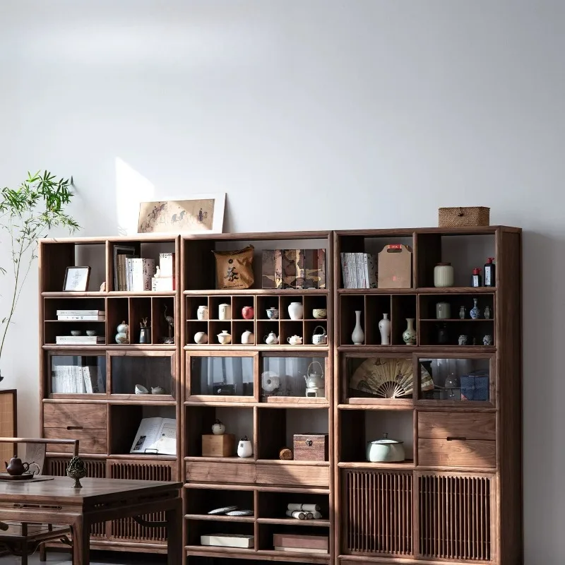 

Black walnut bogu rack tea cabinet shelf Song-style aesthetic tea set storage cabinet display cabinet