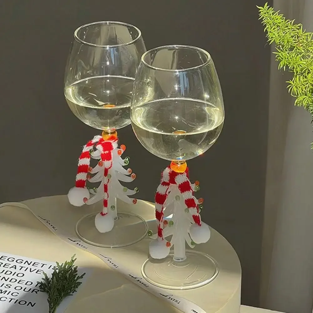 Creative Christmas Glass Cup, 3D Christmas tree Mug, Glass Red Wine Glass, Transparent milk Coffee Machine