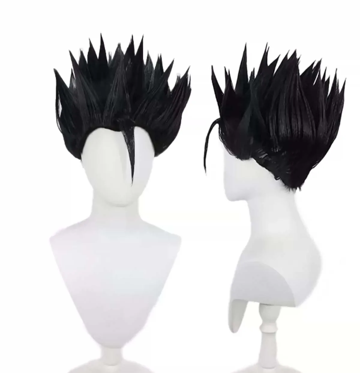 Men Anime Z Son Gohan Super Saiyan 2 Cosplay Wig Heat Resistant Fiber Black Spiky for Halloween Party