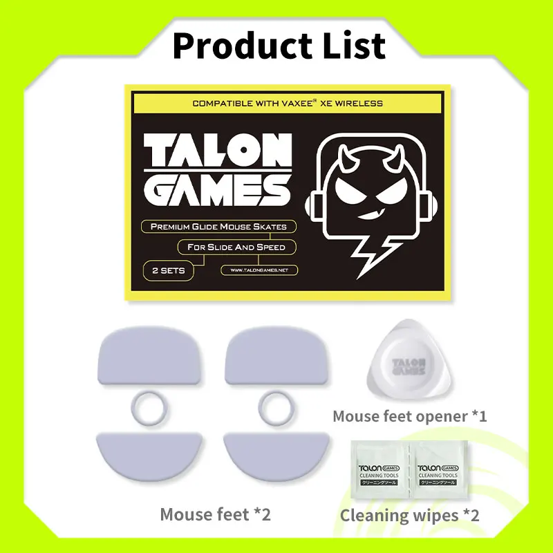 TALONGAMES-pies de ratón gris claro, patines de ratón de borde curvo personalizados para VAXEE XE, reemplazo de pies de ratón inalámbrico, 2 juegos