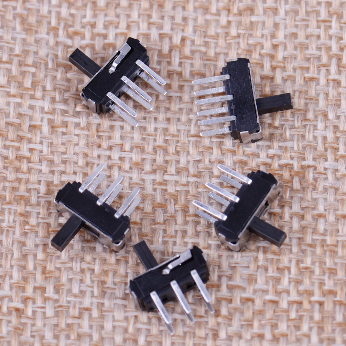 LETAOSK 10pcs 1P2T 6 Pin Black Toggle Vertical DIP Slide Switch MSS-22D18 Fit for PCB Mount for Electric Toy Sound Equipment Fax