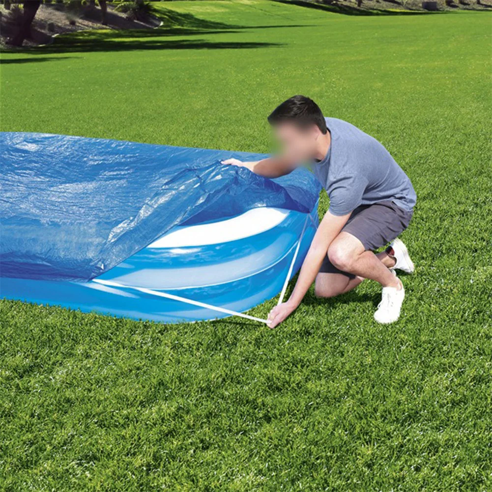 

Rectangle Pool Cover Waterproof PE Foldable Pool Cover For Above Ground Pool Family Pool Cover Outdoor Paddling With Heavy-Duty