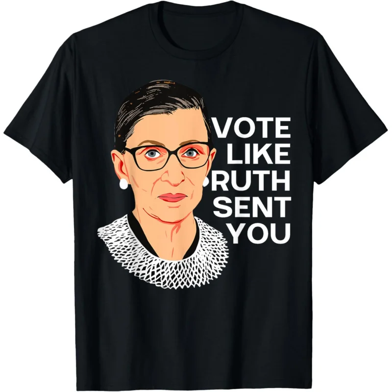 

The black short sleeved loose fitting shirt Ruth gave you for the presidential election voting T-shirt