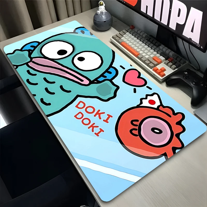 Mouse Pad Computer Gaming Accessories Kawaii Mousepad Rubber Cute Extended Desk Mat Laptop Gamer Keyboard Pad H-hangyodon Rubber