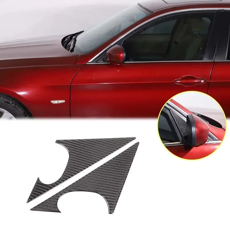 

For 2005-2012 BMW 3 Series E90 soft carbon fiber car exterior A-pillar triangle decorative sticker protection accessories 2Pcs