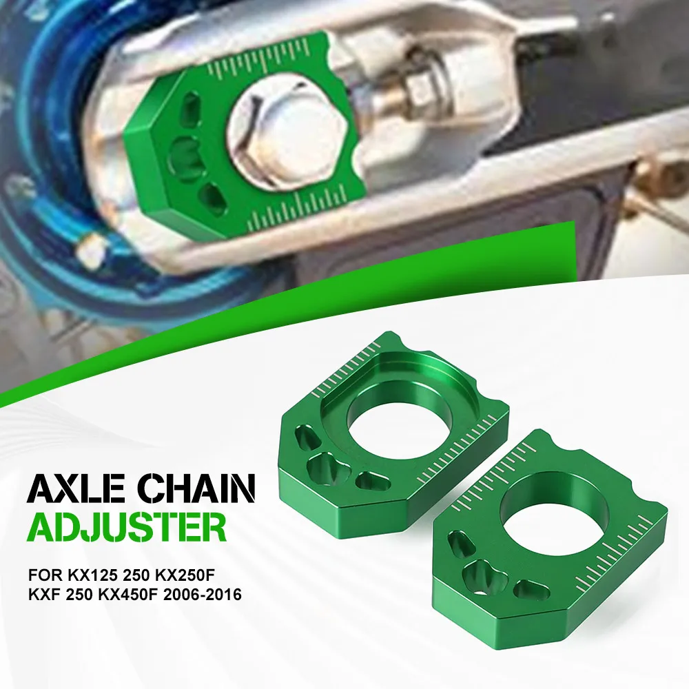 

KX450F Motorcycle Regulator Sliders For KAWASAKI KX125 250 KX250F KXF 250 2006-2016 KLX450R Chain Adjuster Axle Block Tensioner