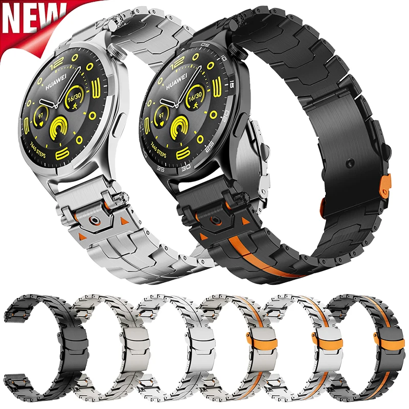 

Ремешок из нержавеющей стали 20 мм 22 мм для Huawei Watch GT5 GT4 5Pro 46 мм Металлический браслет для Samsung Galaxy Watch 7 6 5 4 40 44 мм Ремешок