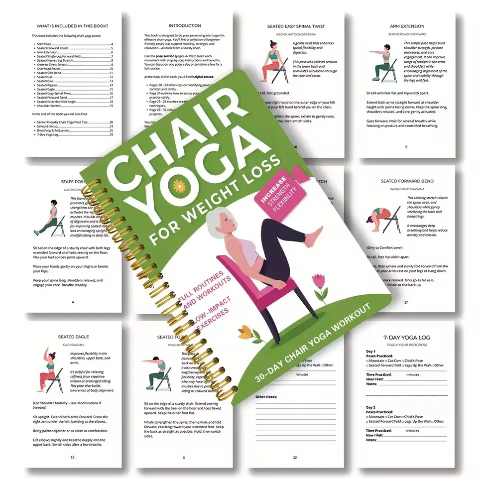 Chair Yoga Guide for Weight Loss, Muscle Strengthening & Flexibility - Beginner-Friendly Workout Suitable Seniors and Adults