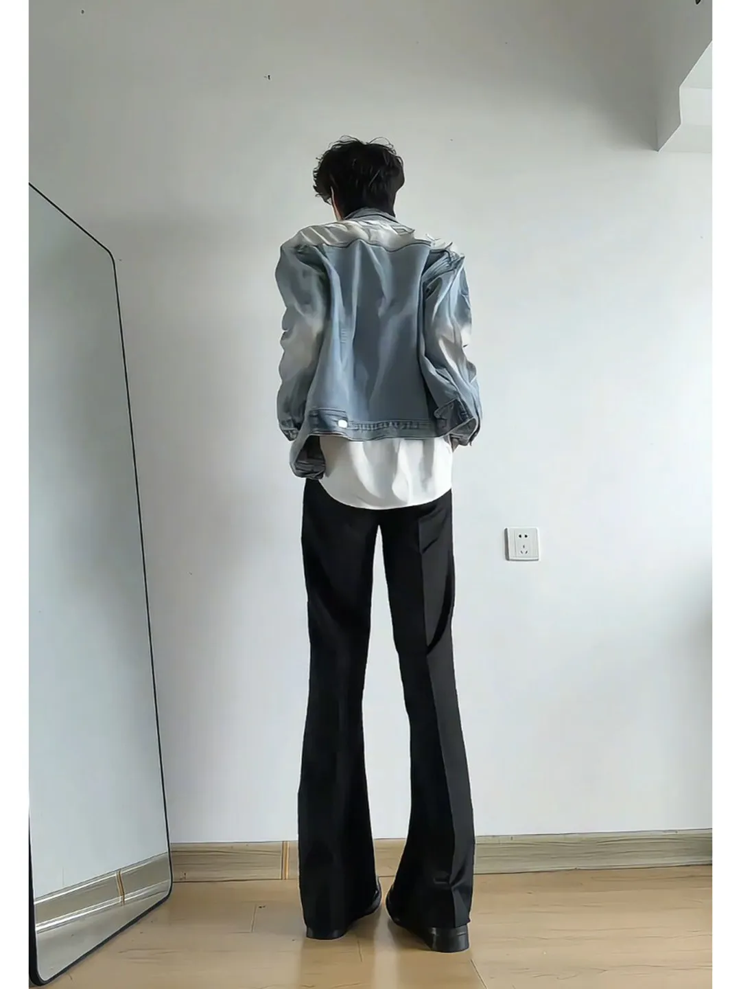 Black Cleanfit Anti-Wrinkle Slimming Casual Straight Leg Trousers Thin Luxury Style Micro Flared Men's Summer Fashion Pants