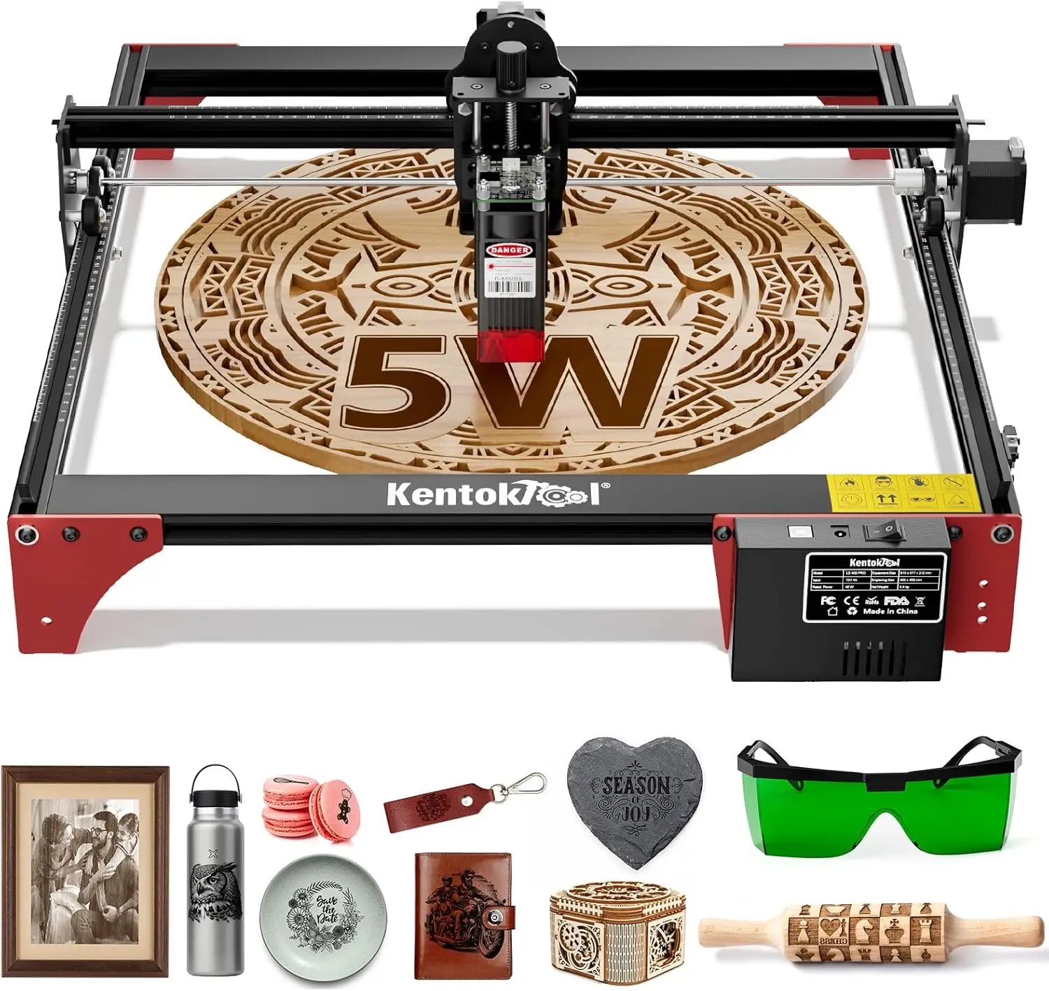 

Laser Engraver, KENTOKTOOL LE400PRO 50W Engraving Machine for Beginners, 5.5W Power High Precision Metal Engraver