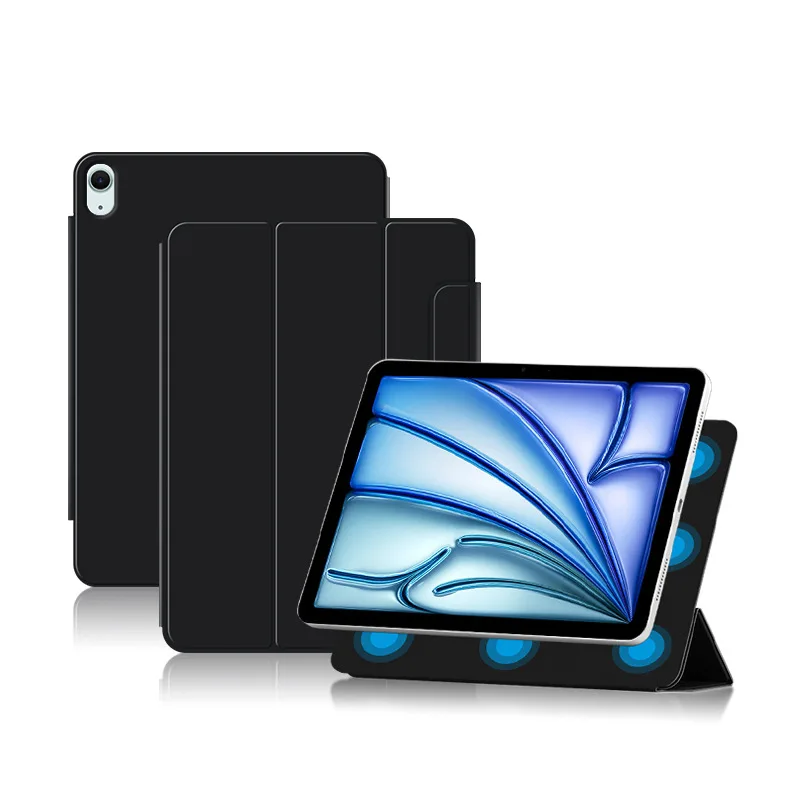 Blue White .etc Case for iPad Air 13-inch, Magnetic Buckle Leather Cover Compatible with iPad Air 13 M4/M3/M2