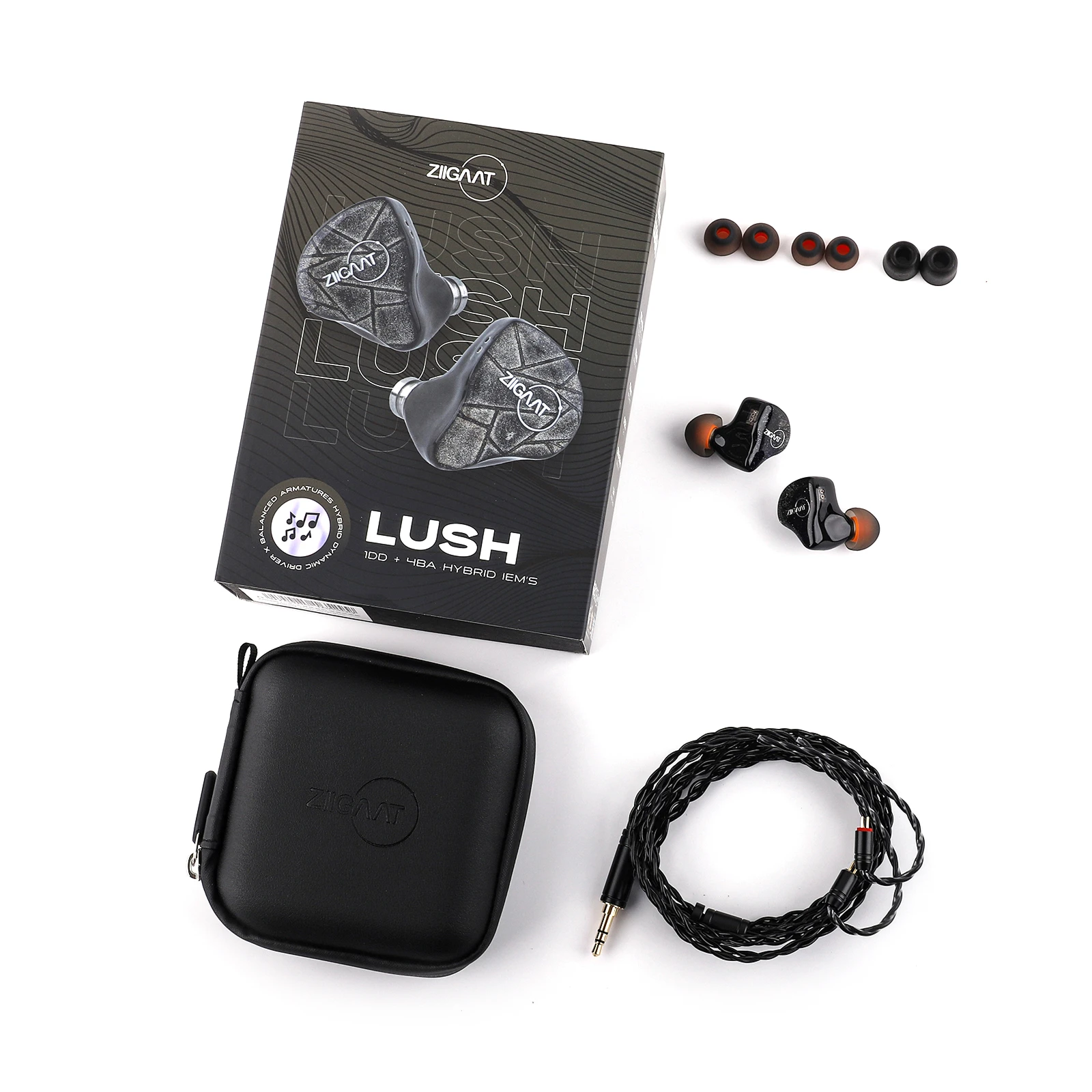 ZiiGaat Lush Studio 1DD + 4BA Hybrid IEM Hifi سماعات أذن سلكية مع توازن نغمي محايد للاستماع المتميزين