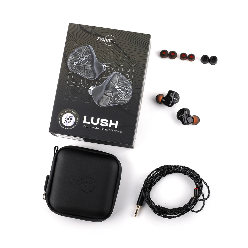 ZiiGaat Lush Studio 1DD+4BA Hybrid IEM Earphones 17 Ohm