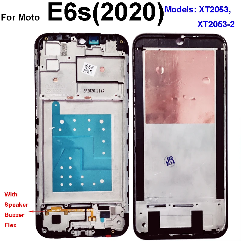 Para Motorola MOTO E6S 2020 E6 Play E6 E7 Plus E7 Power E7i Power LCD marco frontal pantalla LCD cubierta de marco marco medio bisel