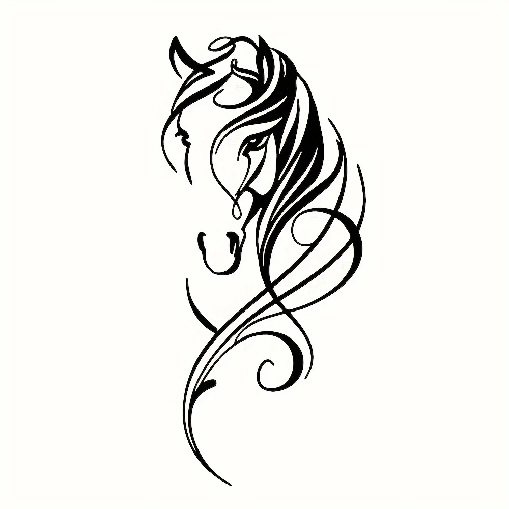 Abstract Horse Head Metal Wall Art, Line Art Wall Decor for Living Room, Bedroom, Study