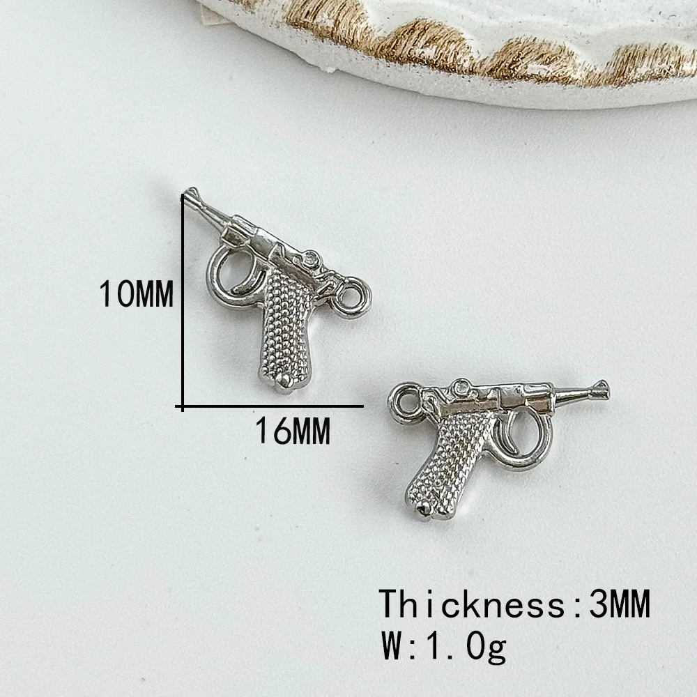 Cordial Design 10*16MM 50Pcs Stainless Steel Pendant/Hand Made/Gun Shape/Charms/Jewelry Accessories/DIY Bracelets Making #195293