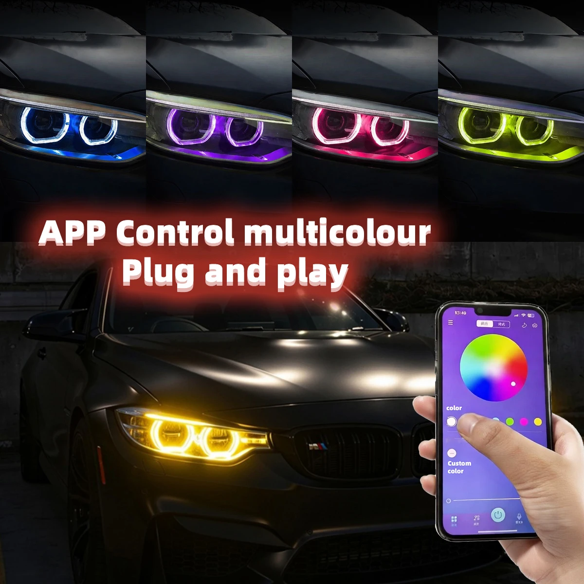 RGB LED DRL Module Kit APP Phone Color Control For BMW 2 Series M2 F22 F23 F87 2018-2019 Daytime Running Light Plug and Play