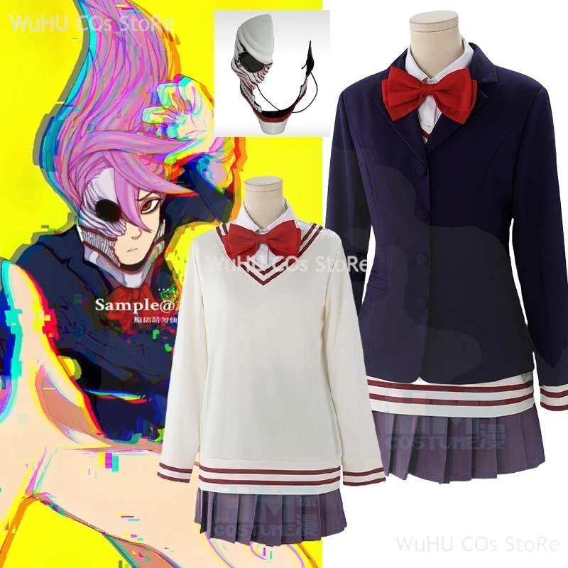 Aira Shiratori Cosplay Costume Wig Anime Dandadan School JK Uniform Dress Skirt Stockings Mask Momo Ayase Halloween Party Women