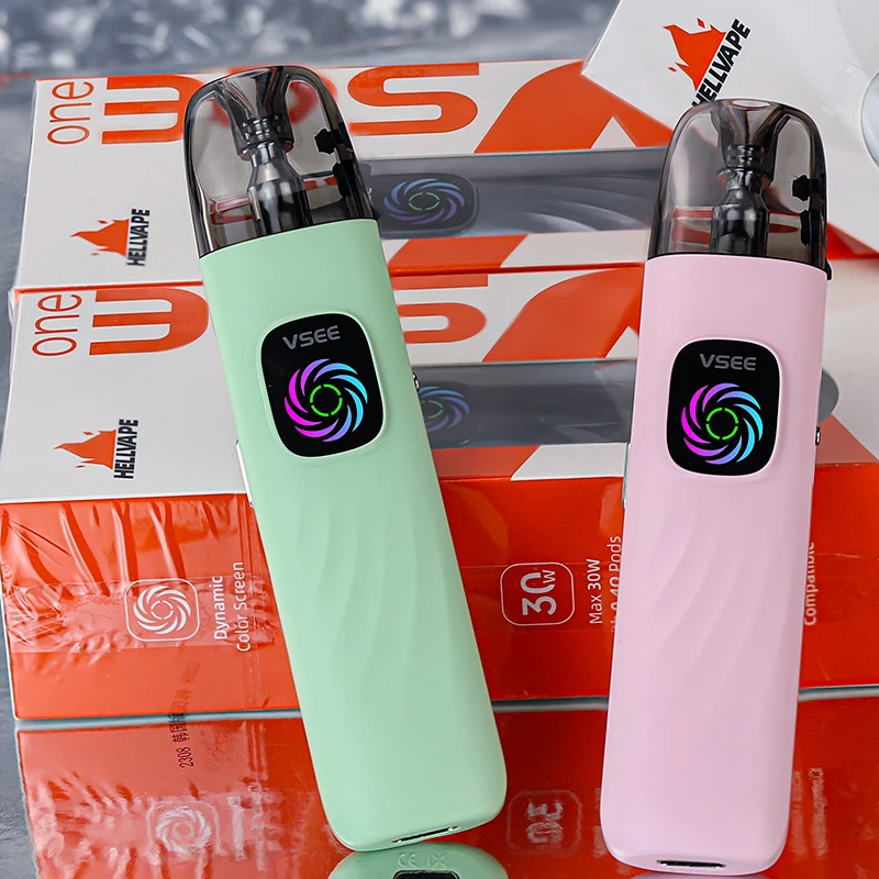 مجموعة أقلام Vape الأصلية من Hellvape Vsee One Pod مدمجة في شاشة ديناميكية ببطارية 1000 مللي أمبير في الساعة مع ملء علوي بملف شبكي بقدرة 0.8ohm