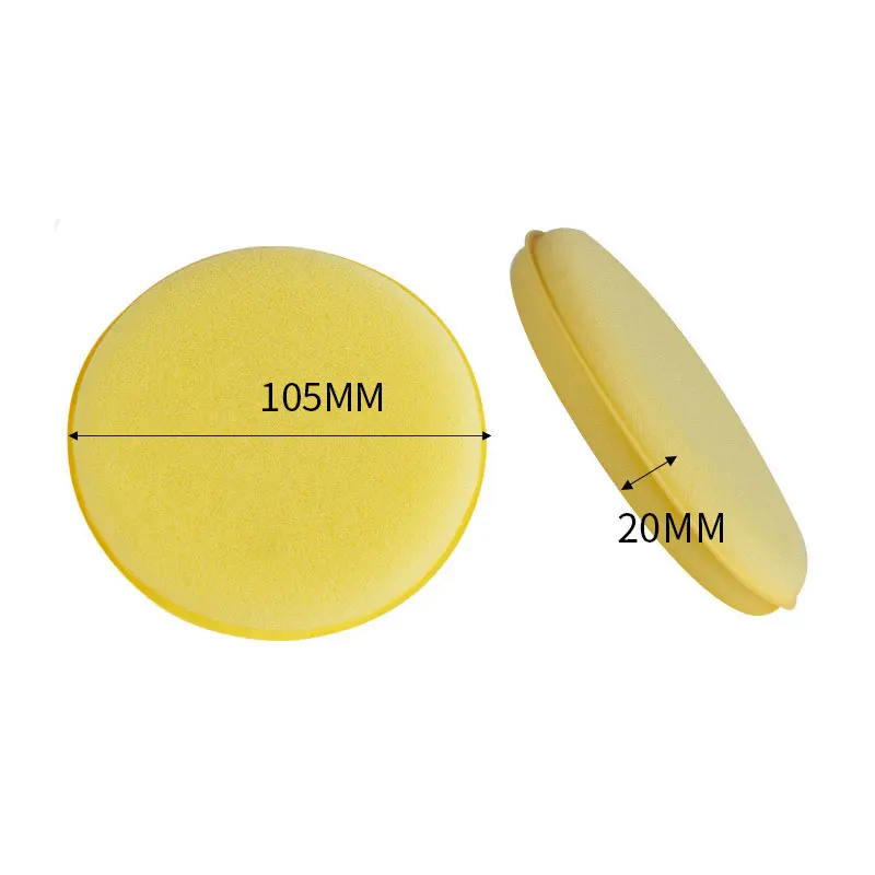 Car Round Polishing Pad Esponja De Polimento Esponja De Enceramento Esponja De Espuma Aplicador De Cera, Carro Detalhando Ferramenta, Auto Acessórios De Limpeza, Amarelo, 5-50Pcs