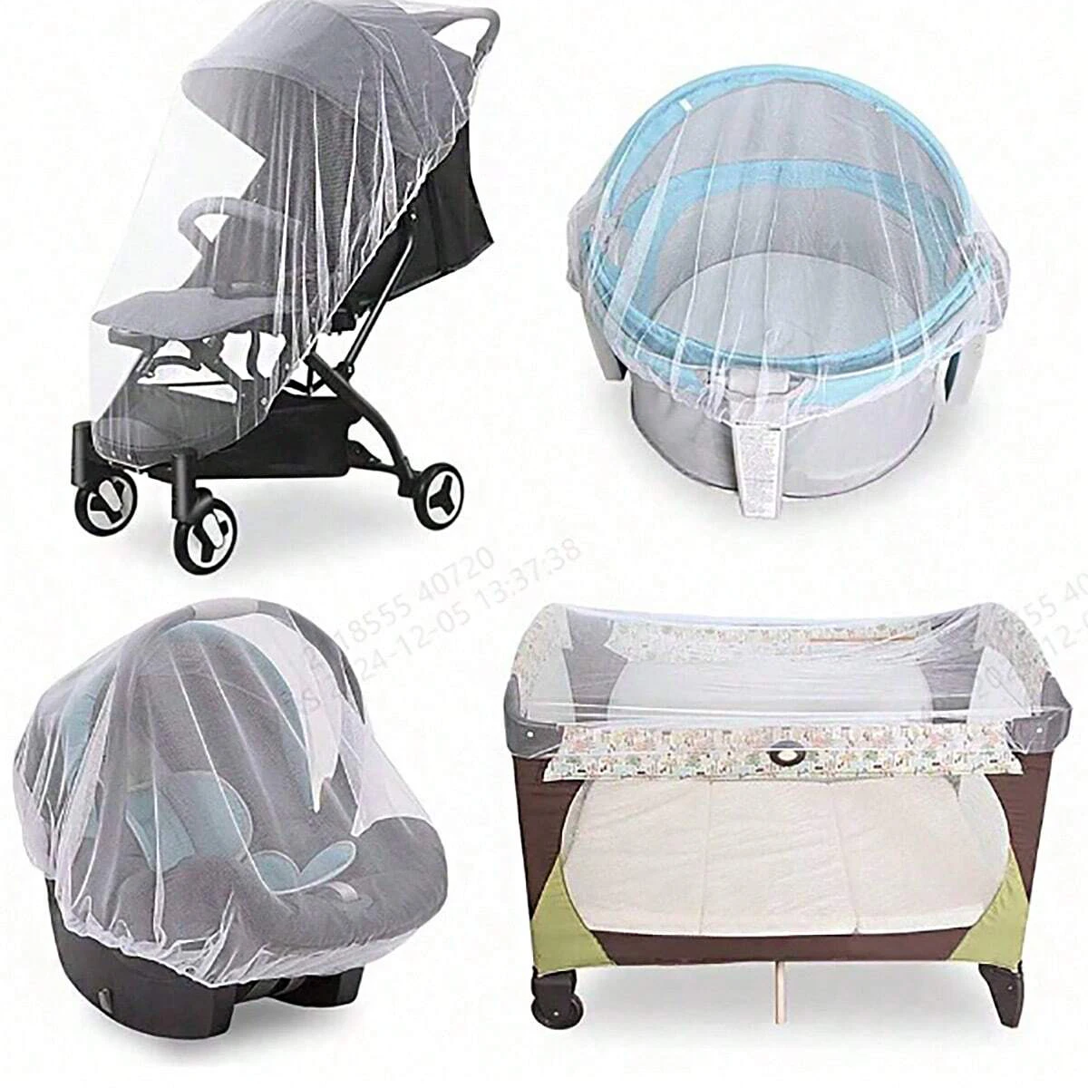 

Baby Stroller 360 ° Full-Cover Mosquito Net Baby Stroller Accessories; Universal Encrypted Anti-Mosquito Stroller Mosquito Net; Portable Insect-Proof and Light-Proof Large Mosquito Protective Net Cover