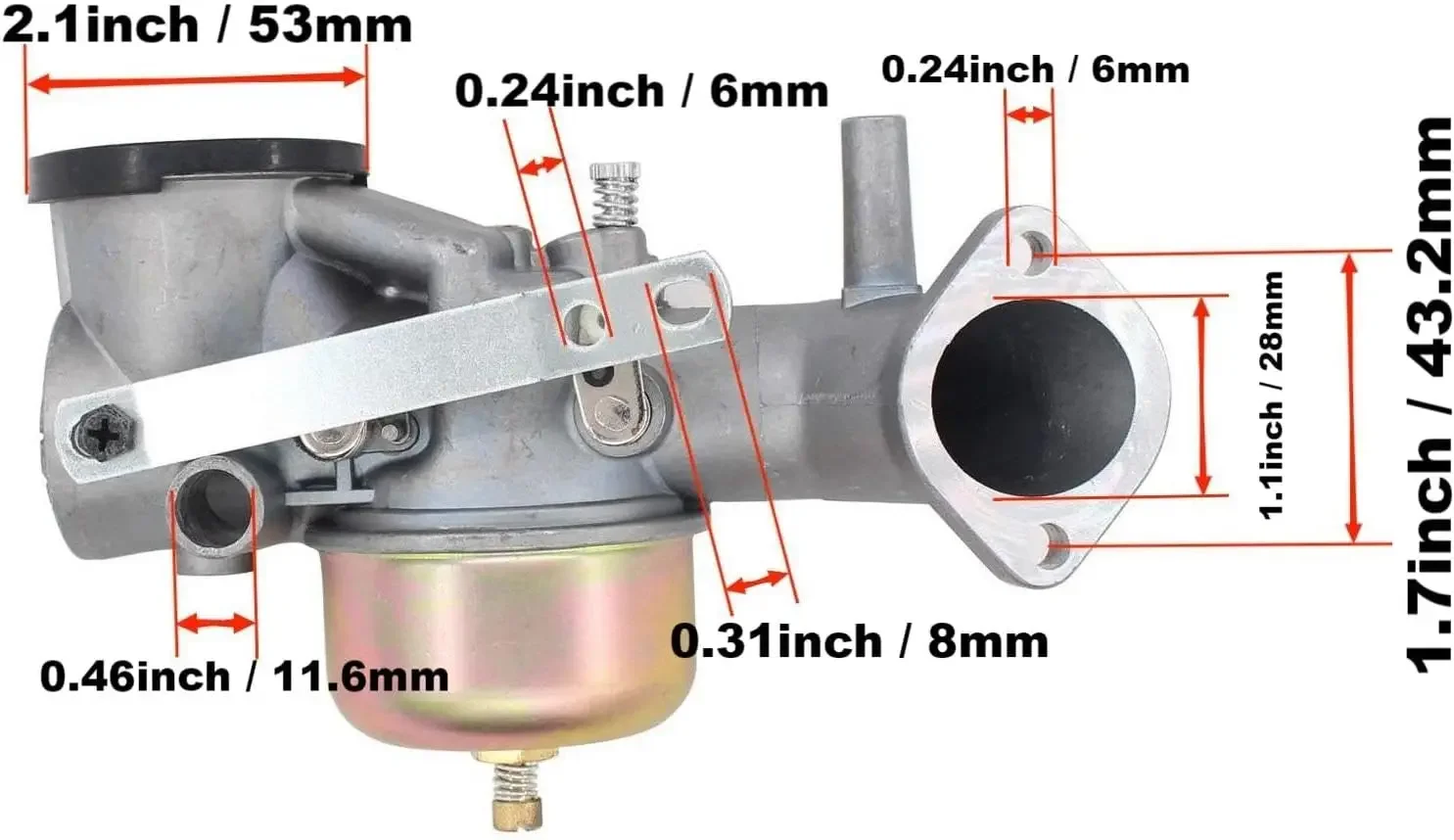 For 491031 Carburetor Compatible with Briggs & Stratton 491026 490499 281707 252702 252707 253702 253706 280707 12HP Engine Fits