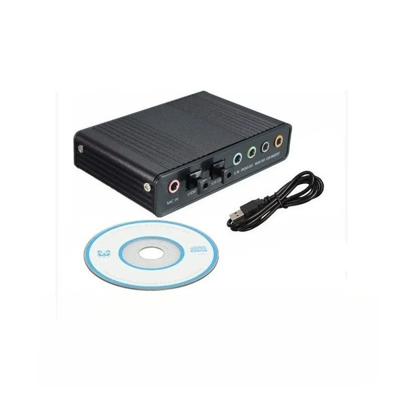 USB aluminum alloy external sound card, chat game recording mixing 7.1/5 fiber optic sound card