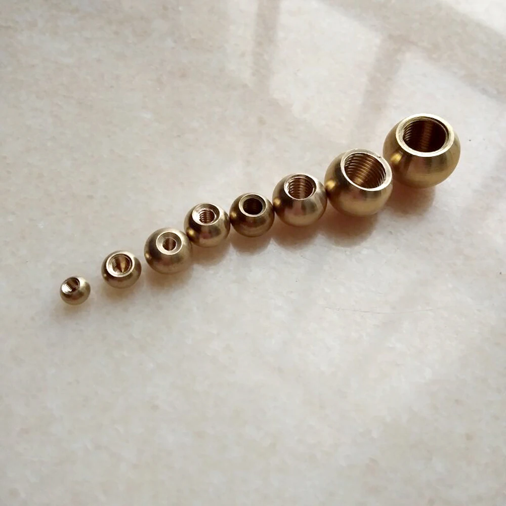 M3 M4 M5 M6 M10 M12 Brass Thread Balls Outer Dia 6-25mm Circular Nut Cap Half-Hole Thread Ball Decorative lamp Home Accessories