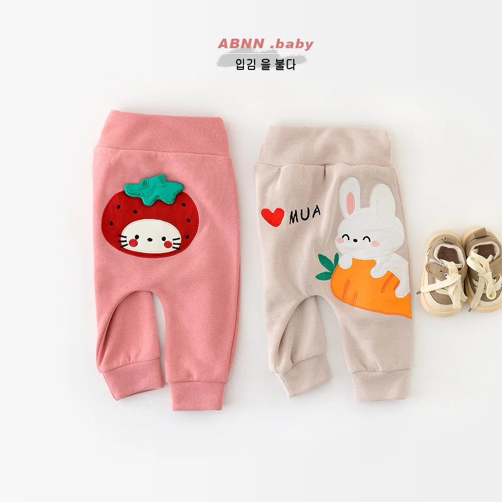 

Baby pants autumn children's sweatpants baby cartoon bunny sticker big pp pants girls casual clothes