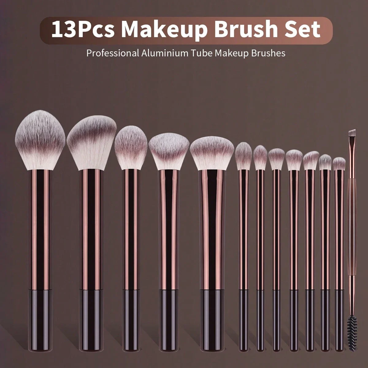13PCS Makeup Brush Set Foundation Concealer Powder Eyeshadow Blush Brush Kabuki Blending Cosmetic Beauty Tool for Face