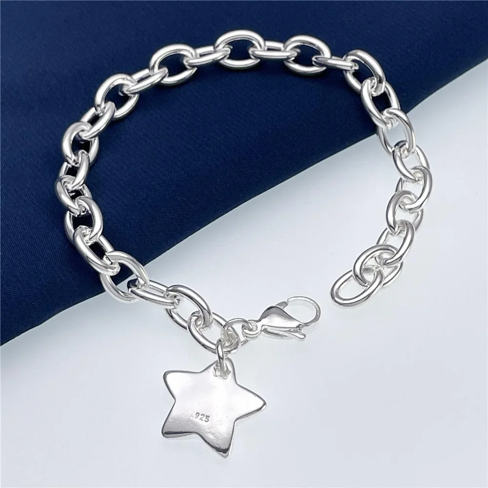 Hot Special offer 925 Sterling Silver beautiful star Pendant Bracelets for Women fashion Jewelry party wedding accessories