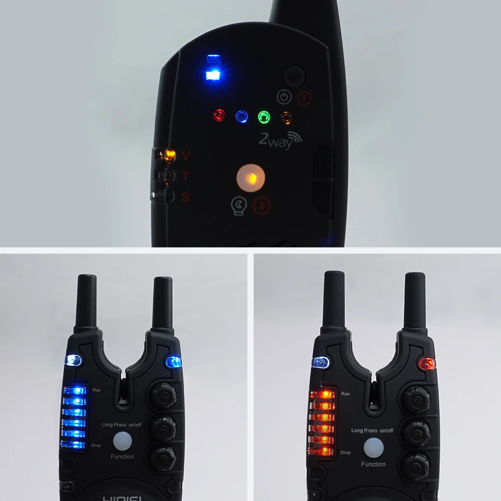 HIRISI Kabelloser Karpfenangel-Bissalarm mit 2-Wege-Fernbedienung und LED/Tonalarm für Nachtangeln S8 – Detail 5