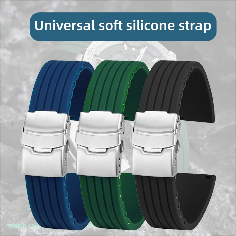 

Waterproof Sports Silicone Strap for Mido Seiko Citizen IWC Tissot Universal men 20mm 22mm Watch Band Water Ghost Bracelet Bands