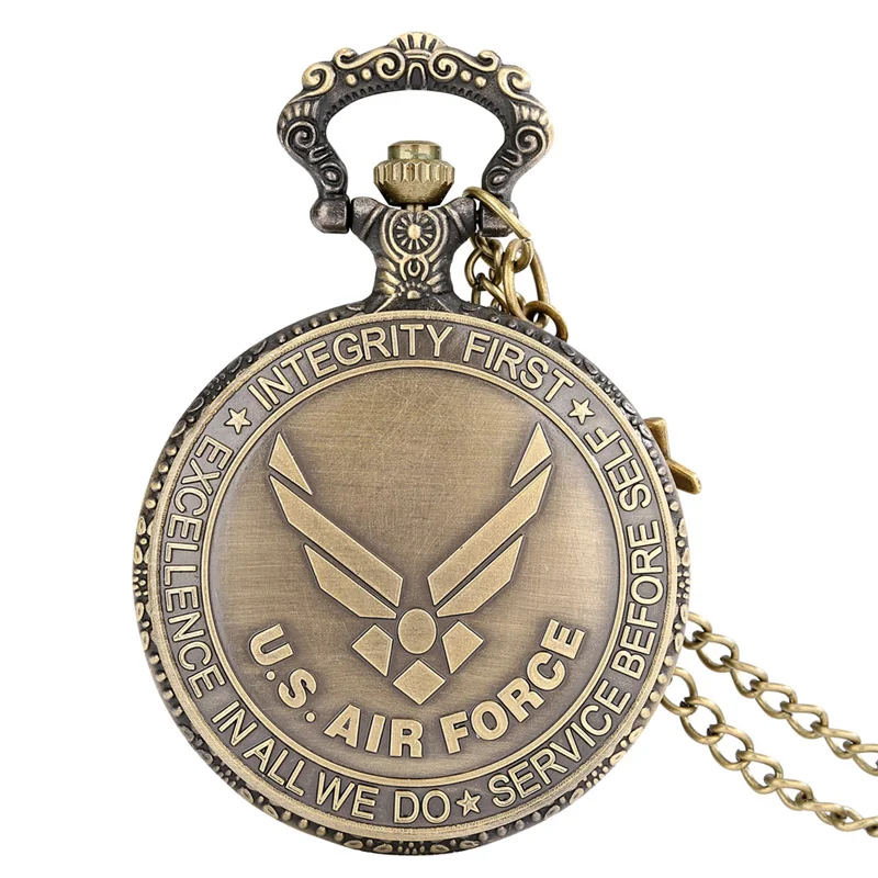 Retro Pocket Watch Antique American Air Force B-29 Bomber Bomber Embossed Quartz Movement Necklace Chain Timepiece Collectors