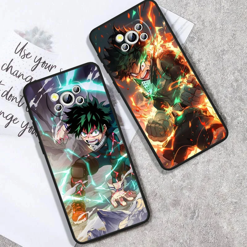 Deku My Hero Academia For Poco F3 F4 F5 X3 X4 X6 X5 M4 M5 M6 C40 C50 C55 C65 GT Pro NFC S 4G 5G Black Shell Phone Case Cover