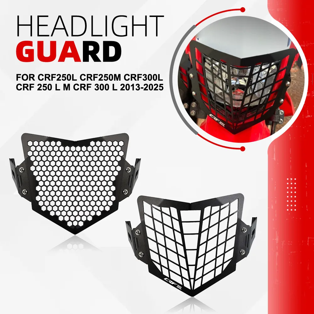 

CRF250 L M CRF300 L 2025 Motorcycle Headlight Grille Guard HeadLamp Cover Protector For Honda CRF250L CRF250M CRF300L 2013-2024