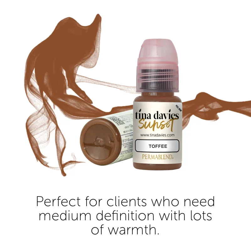Permanent Makeup PMU INK SET Tina Davies Sunset Brow Kit 3 Colors and 1 Shading Solution