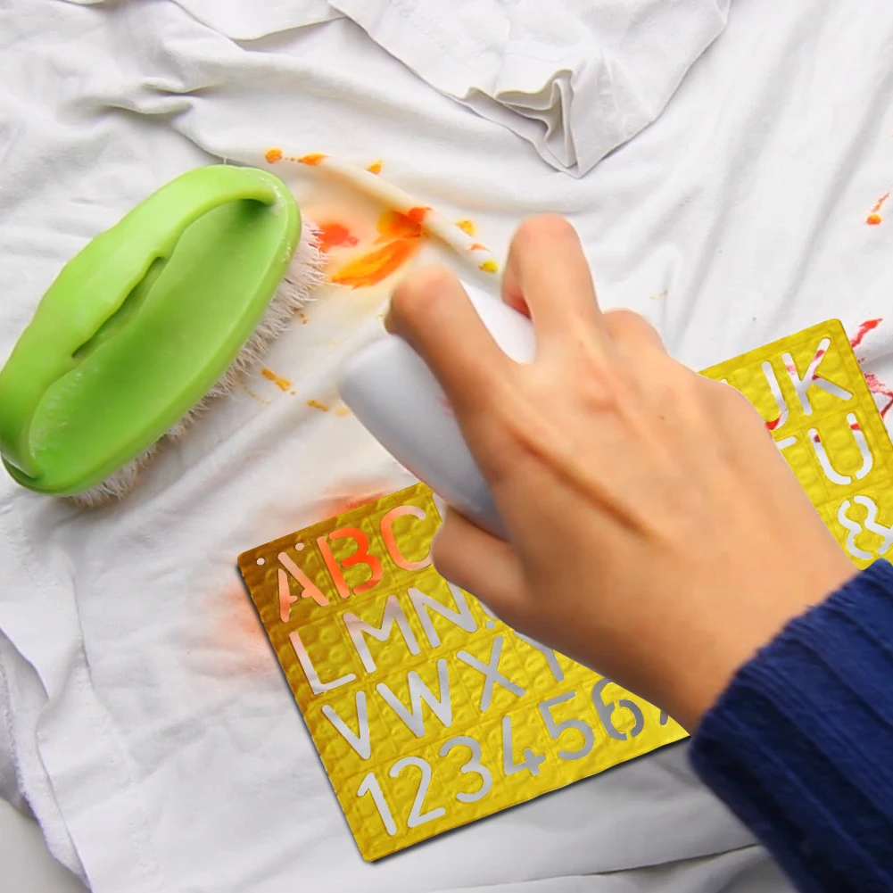 4pcs For Kids Painting Drawing Template Plastic Ruler Learning Home School Assorted Colors Translucent Alphabet Letter Stencil