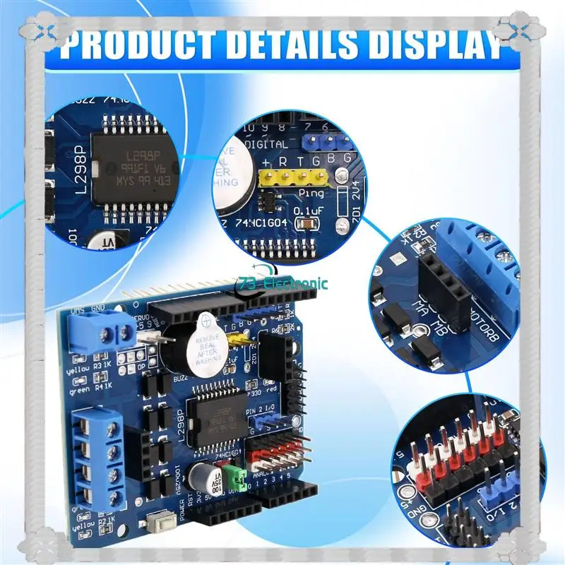 บริการจัดส่งตลอด 24 ชั่วโมง โมดูลบอร์ดขับมอเตอร์ DC รุ่น L298P 5 ชุด โมดูลบอร์ดขับมอเตอร์ DC รุ่น L298P แบบ Shield 2A แบบ Dual H-Bridge 2 ช่อง สำหรับ Arduino