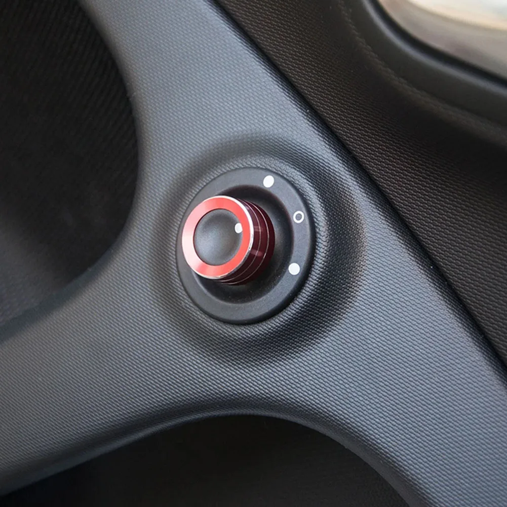 Car Rearview Mirror Adjust Knob Ring Aluminum Alloy Trim for Smart 453 Fortwo For Forfour Interior Enhancement