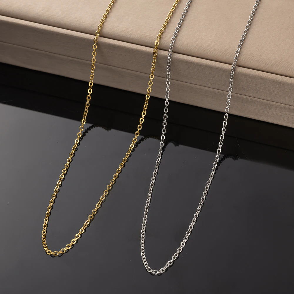 10 Teile/los 1,5/2 MM Edelstahl Link Halsketten Kubanischen Kreuz Ketten Zubehör für DIY Geschenke Schmuck Machen Groß Großhandel – Detail 7