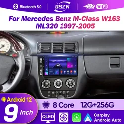 For Mercedes Benz M-Class W163 ML320 1997 - 2005 Android 12 Car Intelligent System Multimedia Video Player Head Unit Navigation