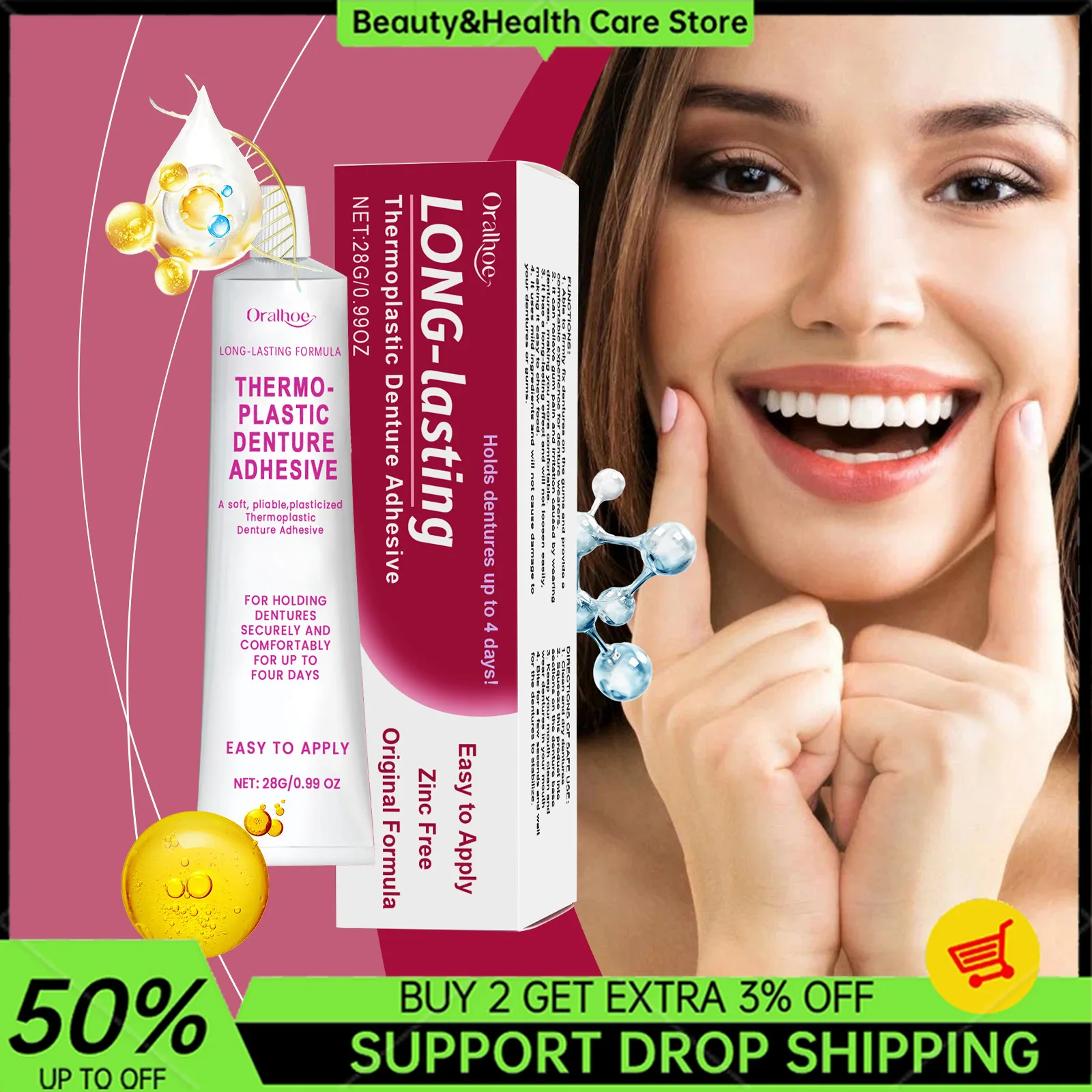 

Thermoplastic Denture Adhesive Long-lasting Denture Fixing Adhesive Improve Comfort Denture Care Products Odontologia Care