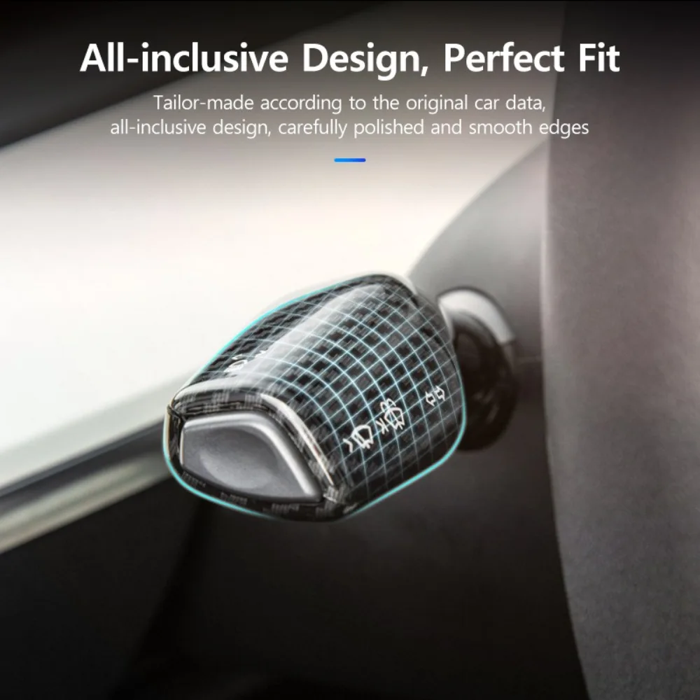 For Tesla Model 3 Y Gear Shift Cover Steering Lever Handle Protection Shifter Shell Carbon Fiber Pattern Shift Knob Cover
