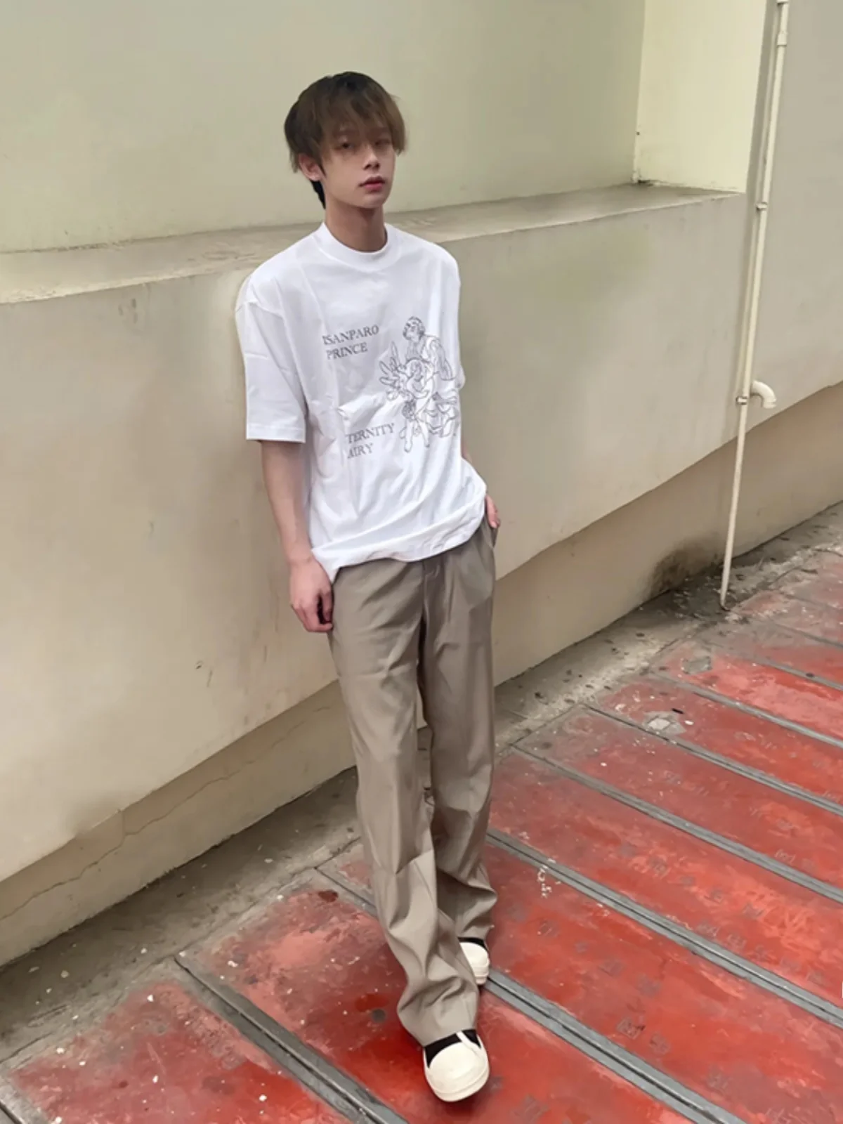 

Мужские летние брюки цвета хаки из ледяного шелка, тонкие, прямого кроя, в американском уличном стиле, повседневные, молодежные, модные