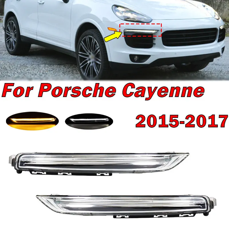 

Car LED Daytime Running Light Day Light For Porsche Cayenne 2015 2016 2017 7P5941181J 7P5941182J Headlight Assembly Auto Parts
