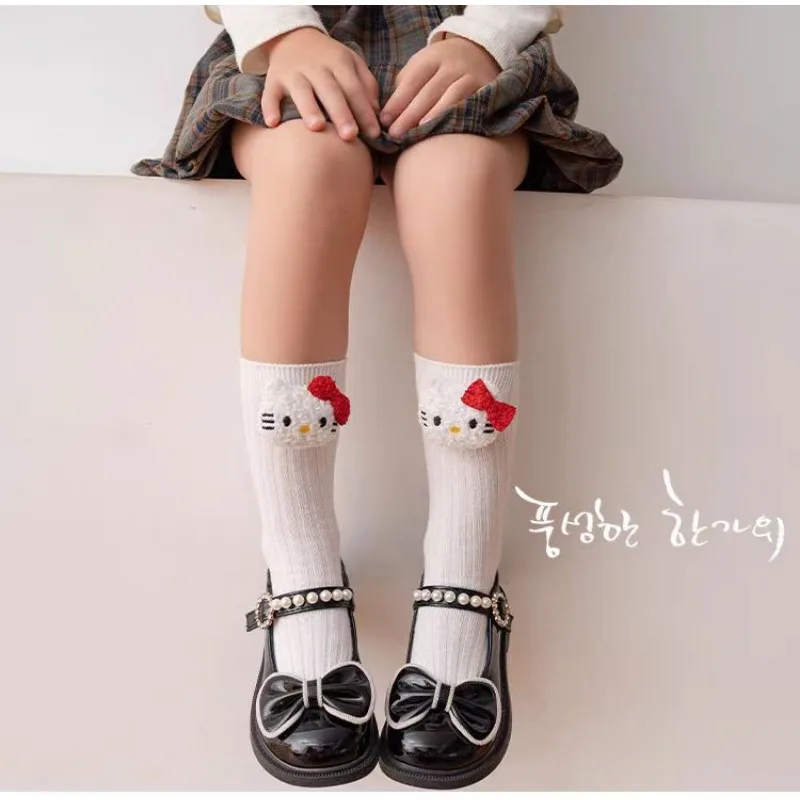 Children's Doll Socks Cute Cartoon Cat Kitten Cotton Calf Sock Boys' Hosiery Fashion Girls Kids Toys Straight Pipes Stockings