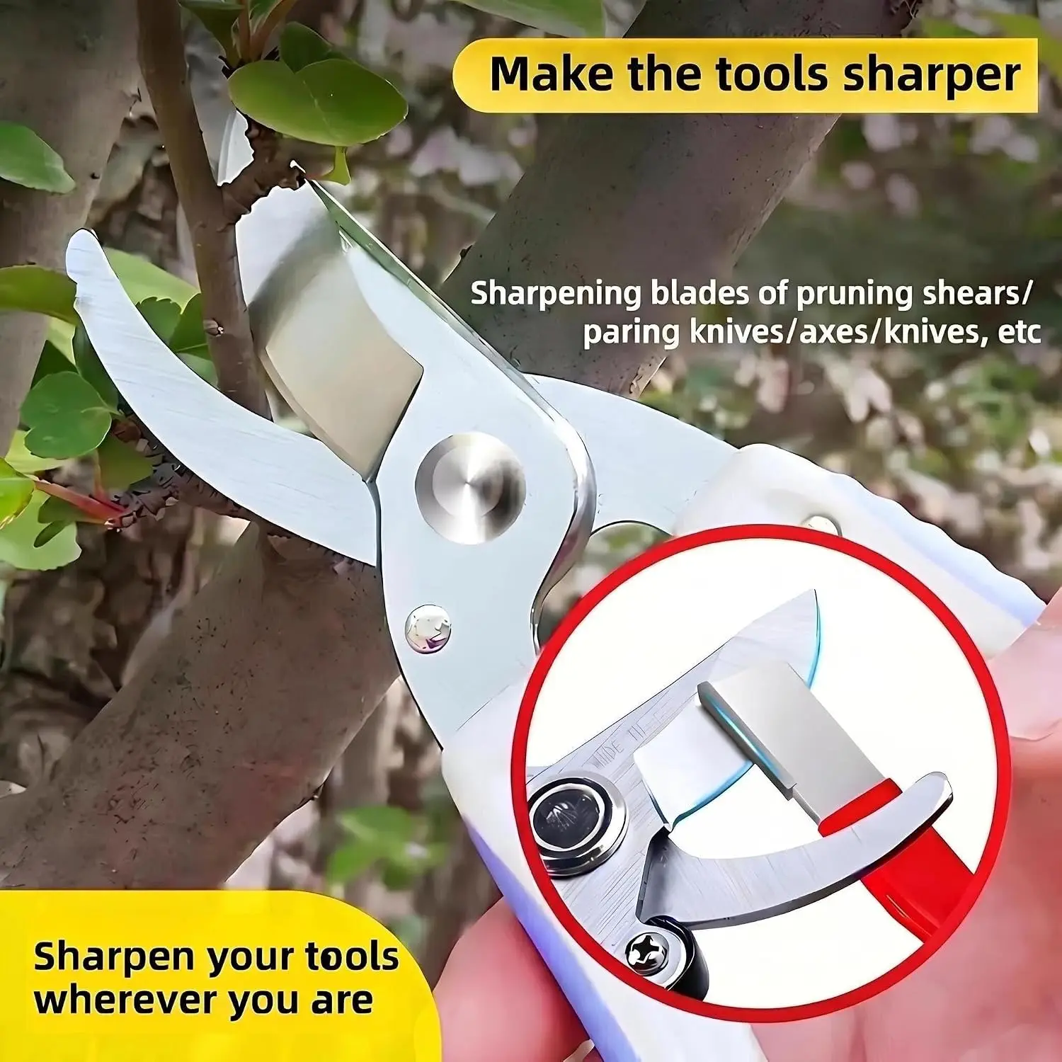Manual Knife Scissors Sharpener Portable Quick Sharpening Tool for Home Kitchen Garden Pruning Shears Blade Sharpening Accessory