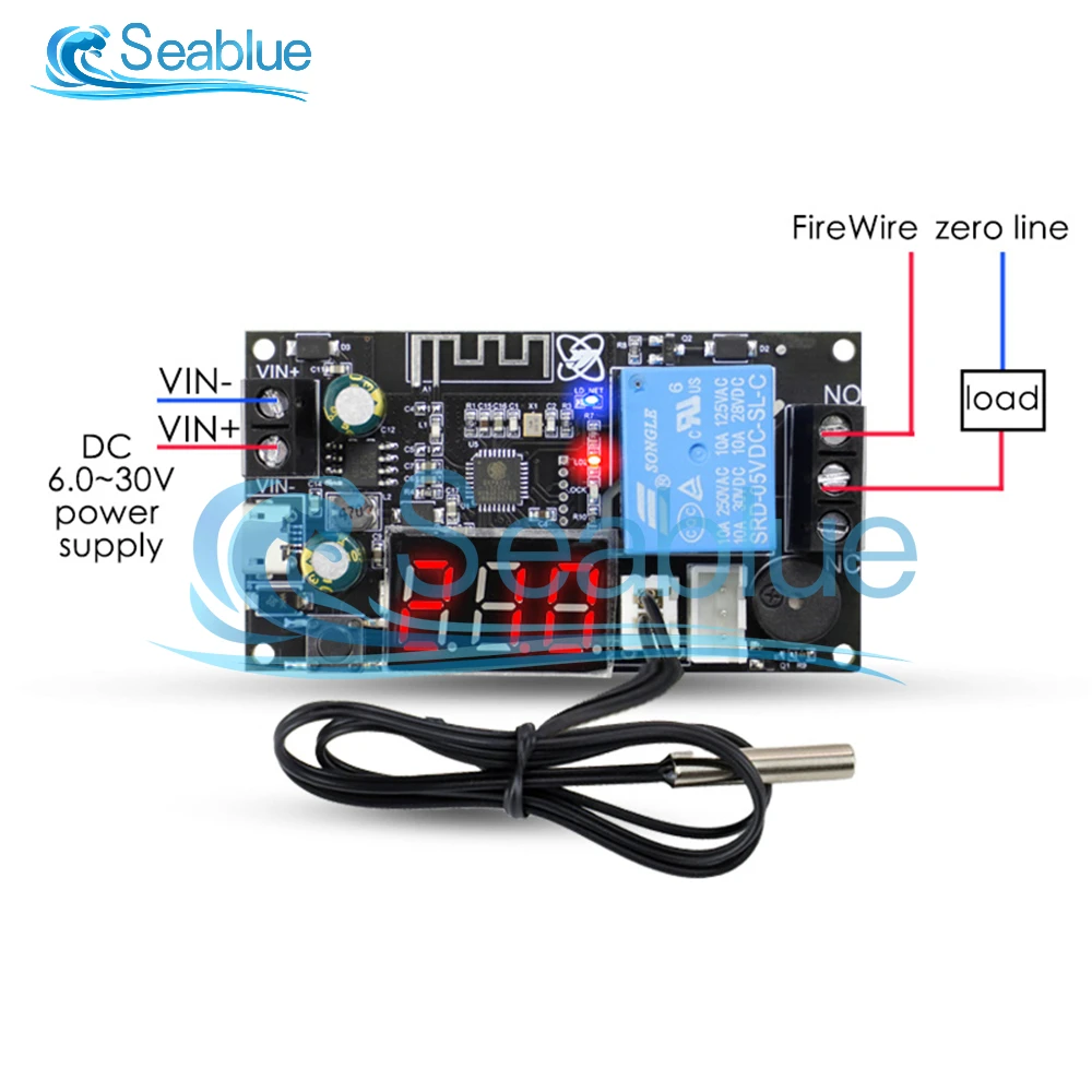 DC 6-30V WFTX WIFI Remote Thermostat High Precision Temperature Controller Module Cooling and Heating APP Temperature Collection